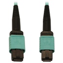 Eaton Tripp Lite Series 40/100/400G Multimode 50/125 OM3 Fiber Optic Cable (12F MTP/MPO-PC F/F), LSZH, Aqua, 3 m (9.8 ft.)