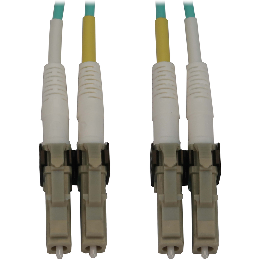 Eaton Tripp Lite Series 400G Multimode 50/125 OM3 Switchable Fiber Optic Cable (Duplex LC-PC M/M), LSZH, Aqua, 10 m (32.8 ft.)