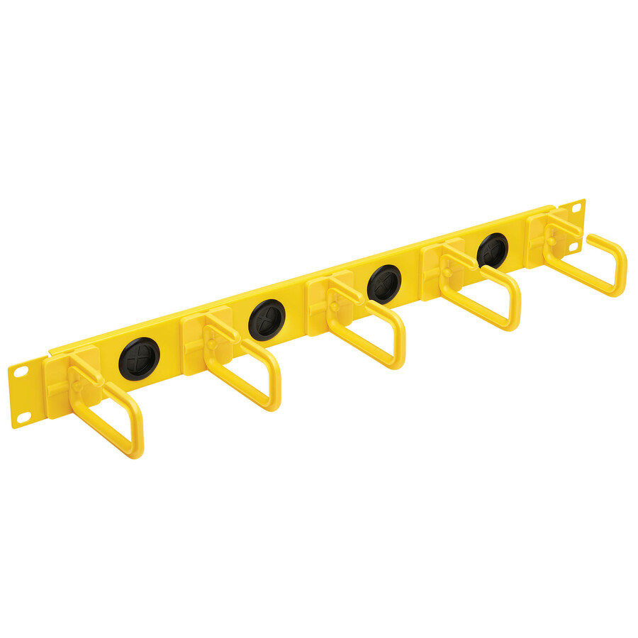 Eaton Tripp Lite Series Horizontal Cable Manager - Flexible Rings, Yellow, 1U