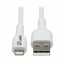 Eaton Tripp Lite Series Safe-IT USB-A to Lightning Sync/Charge Antibacterial Cable (M/M), MFi Certified, White, 2 m (6.6 ft.)