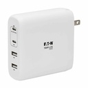 Eaton Tripp Lite Series 4-Port Compact USB Wall Charger - GaN Technology, 100W PD Charging, 2 USB-C & 2 USB-A, White