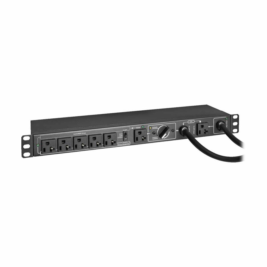 Tripp Lite by Eaton PDU 100-125V 16A Single-Phase Hot-Swap PDU with Manual Bypass - 6 NEMA 5-20R Outlets 2 5-20P Inputs 1U Rack/Wall