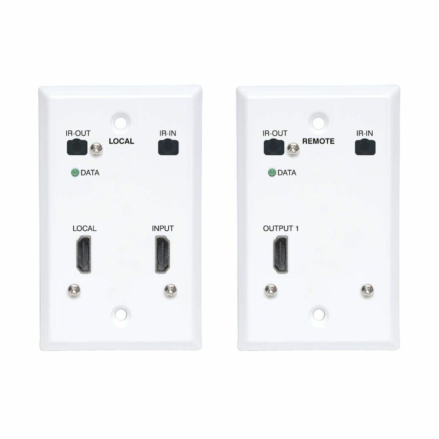 Eaton Tripp Lite Series HDMI over Cat6 Extender Kit, Wallplate, 4K 60Hz, 4:4:4, IR, PoC, HDR, HDCP 2.2, 230 ft., TAA