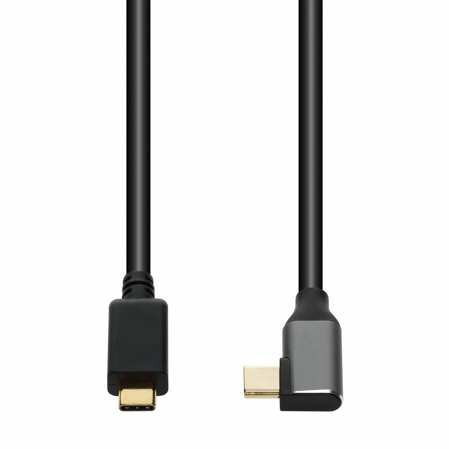 AddOn 6ft USB C 3.1 (Male) to USB C 3.1 (Male) Right Angled Black Cable, 10Gbps, 4K 60Hz