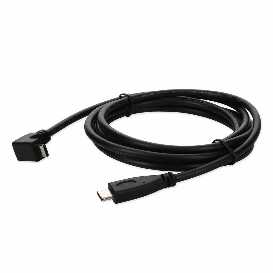 AddOn 6ft USB C 3.1 Male to USB C 3.1 Male Right Angled Black Cable