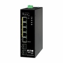 Eaton Tripp Lite Series 5-Port Unmanaged Industrial Gigabit Ethernet Switch - 10/100/1000 Mbps, PoE+ 30W, -10° to 60°C, 2 GbE SFP Slots, DIN Mount, TAA