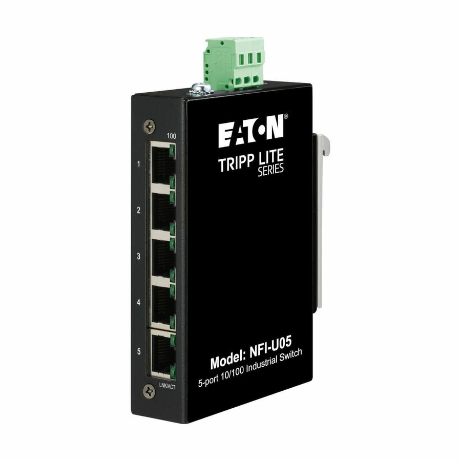 Eaton Tripp Lite Series 5-Port Unmanaged Industrial Ethernet Switch - 10/100 Mbps, Ruggedized, -40° to 75°C, DIN/Wall Mount, TAA