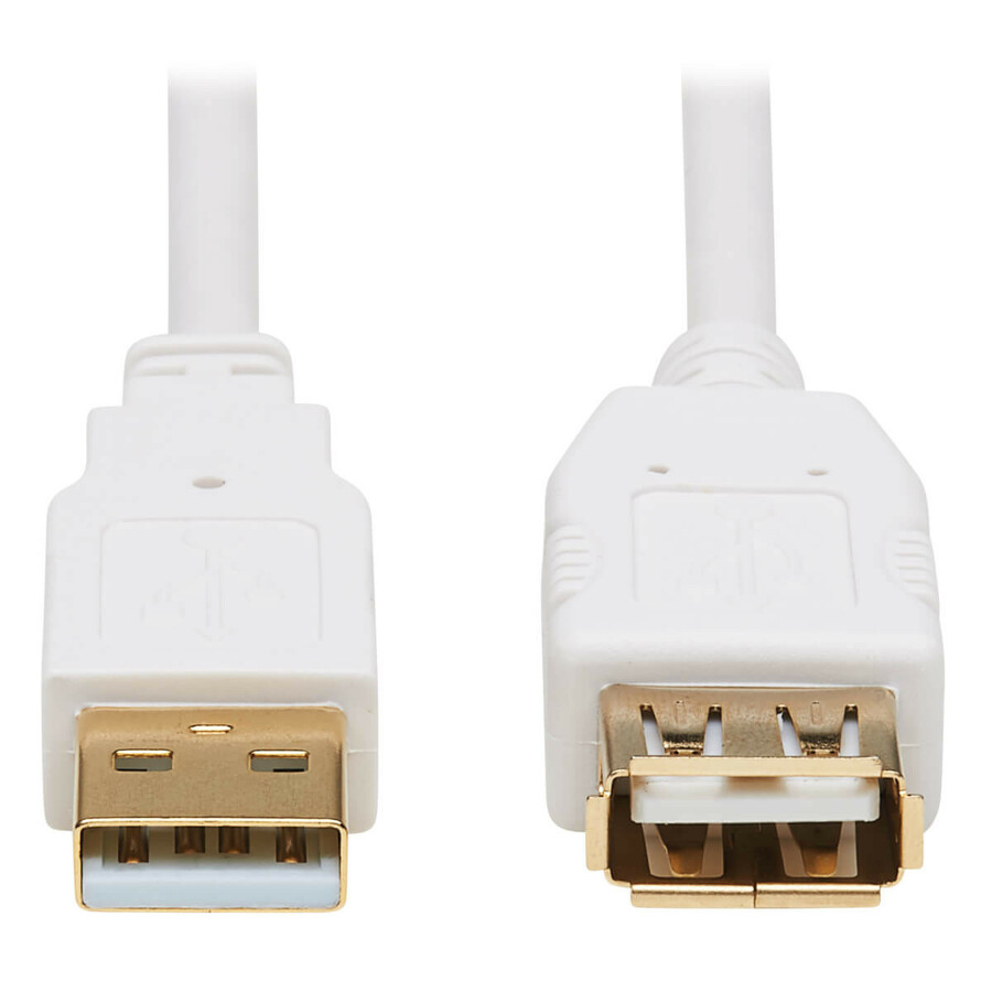 Eaton Tripp Lite Series Safe-IT USB 2.0 Antibacterial Extension Cable (A M/F), USB 2.0, White, 3 ft. (0.91 m)