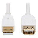 Eaton Tripp Lite Series Safe-IT USB 2.0 Antibacterial Extension Cable (A M/F), USB 2.0, White, 3 ft. (0.91 m)