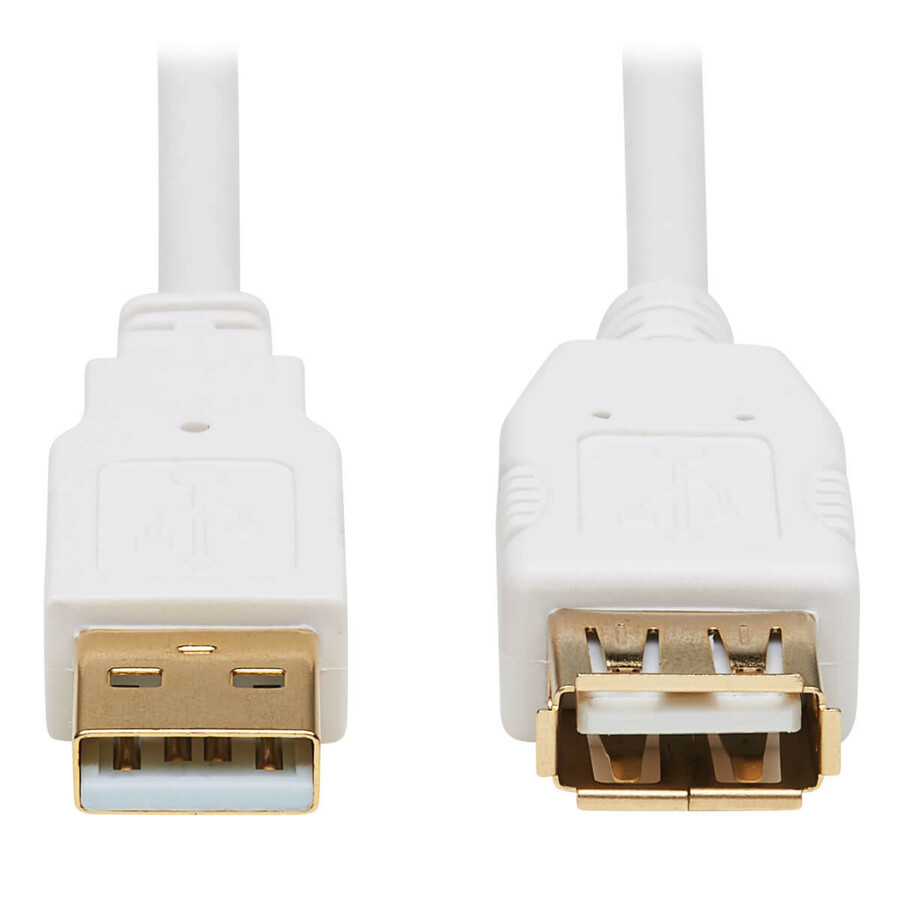 Eaton Tripp Lite Series Safe-IT USB 2.0 Antibacterial Extension Cable (A M/F), USB 2.0, White, 6 ft. (1.83 m)