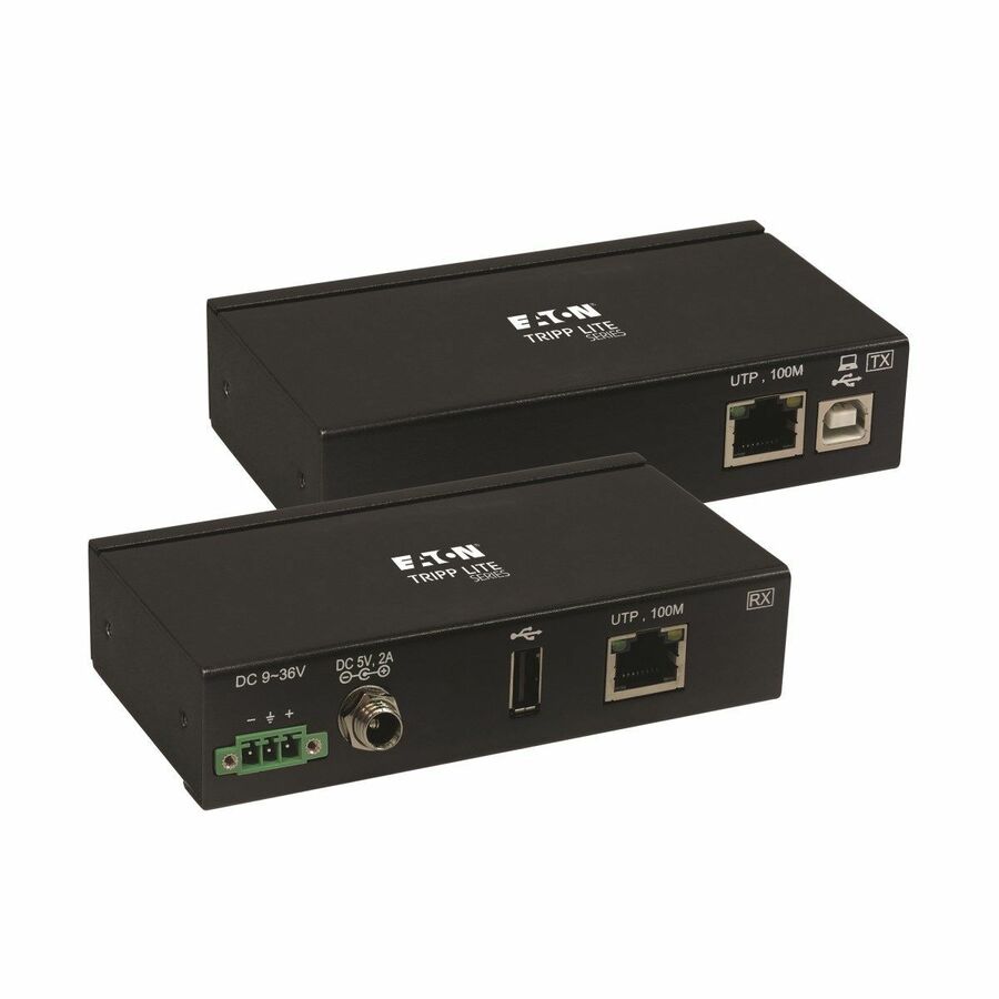 Eaton Tripp Lite Series 1-Port Industrial USB over Cat6 Extender, ESD Protection, PoC - USB 2.0, Mountable, 330 ft., TAA