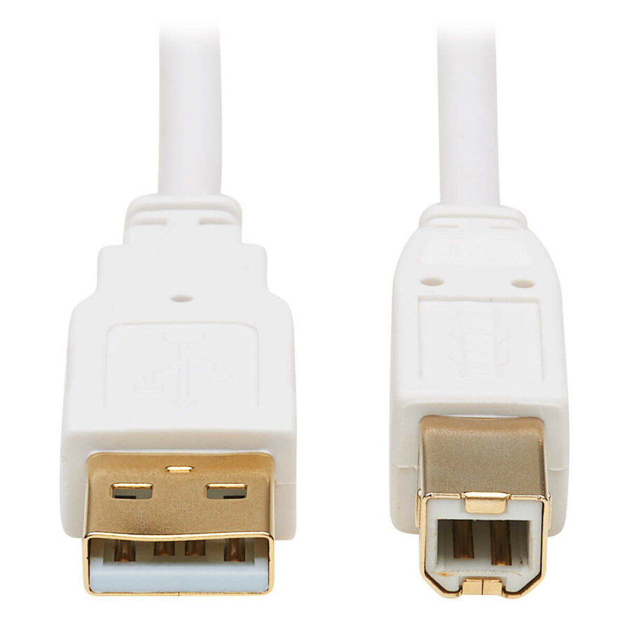 Eaton Tripp Lite Series Safe-IT USB 2.0 A to B Antibacterial Cable (M/M), White, 6 ft. (1.83 m)