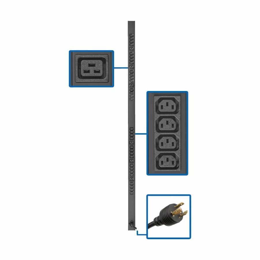 Tripp Lite by Eaton PDU 3.7kW 208/230V Single-Phase Basic PDU - 32 C13 & 6 C19 Outlets L6-20P Input 10 ft. Cord 63.75 in. 0U Rack