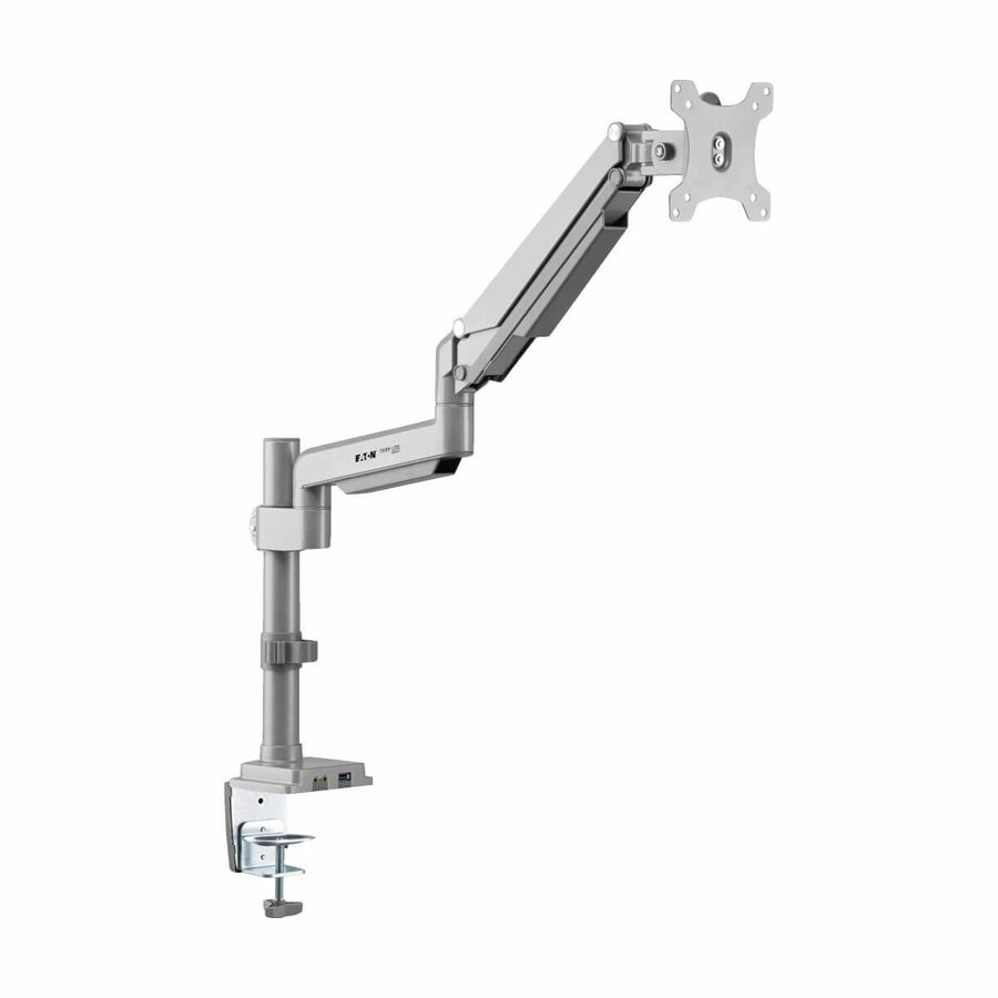 Eaton Tripp Lite Series Single-Display Gas Spring-Arm Desktop Clamp or Grommet for 13" to 34" Displays - USB and Audio Ports, Aluminum