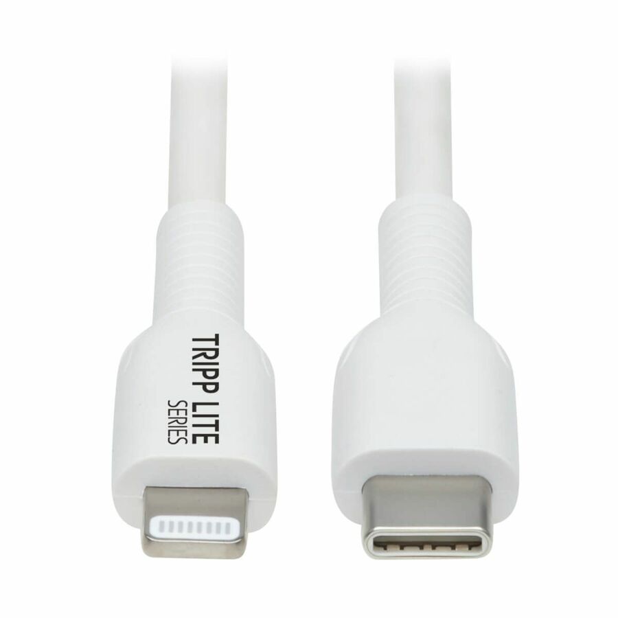 Eaton Tripp Lite Series Safe-IT USB-C to Lightning Sync/Charge Antibacterial Cable (M/M), MFi Certified, White, 2 m (6.6 ft.)