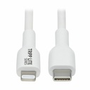 Eaton Tripp Lite Series Safe-IT USB-C to Lightning Sync/Charge Antibacterial Cable (M/M), MFi Certified, White, 2 m (6.6 ft.)
