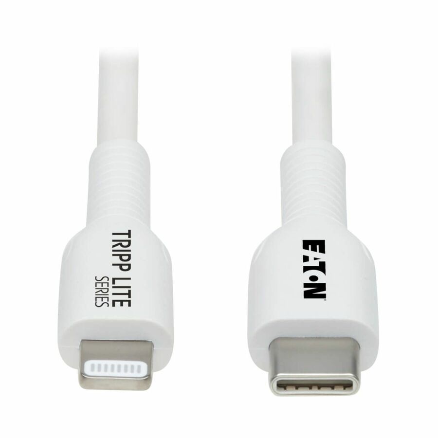 Eaton Tripp Lite Series Safe-IT USB-C to Lightning Sync/Charge Antibacterial Cable (M/M), MFi Certified, White, 1 m (3.3 ft.)