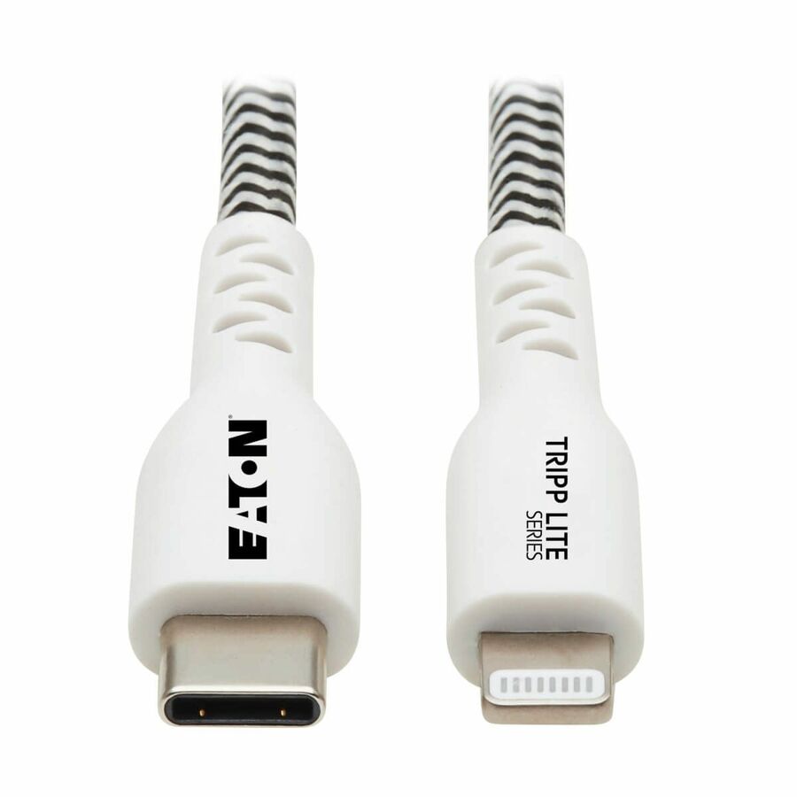 Eaton Tripp Lite Series Heavy-Duty USB-C to Lightning Sync/Charge Cable with Status LED - MFi Certified, M/M, USB 2.0, 3 ft.