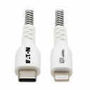 Eaton Tripp Lite Series Heavy-Duty USB-C to Lightning Sync/Charge Cable with Status LED - MFi Certified, M/M, USB 2.0, 3 ft.