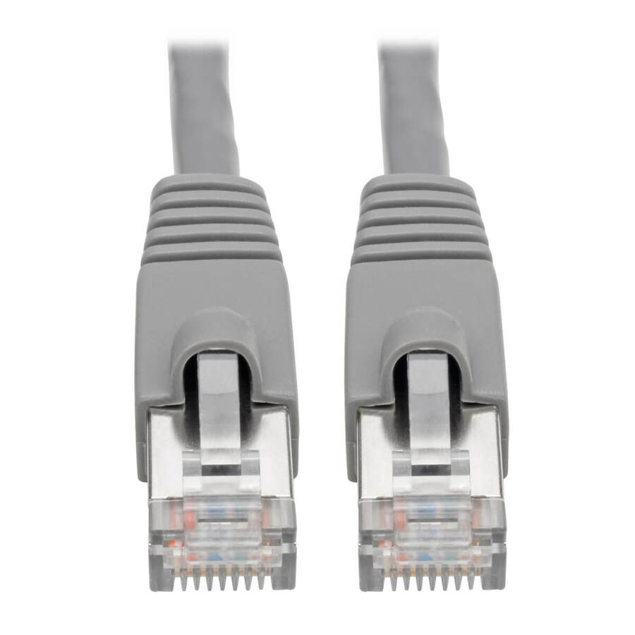 Tripp Lite by Eaton Cat6a 10G Snagless Shielded STP Ethernet Cable (RJ45 M/M) PoE Gray 8 ft. (2.43 m)