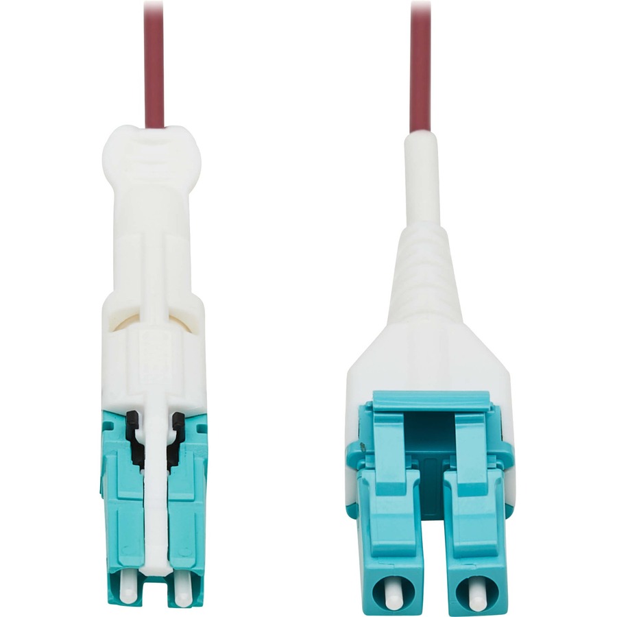 Eaton Tripp Lite Series 400G Duplex Multimode 50/125 OM4 Fiber Optic Cable (CS-PC/LC-PC), Round LSZH Jacket, Magenta, 5 m