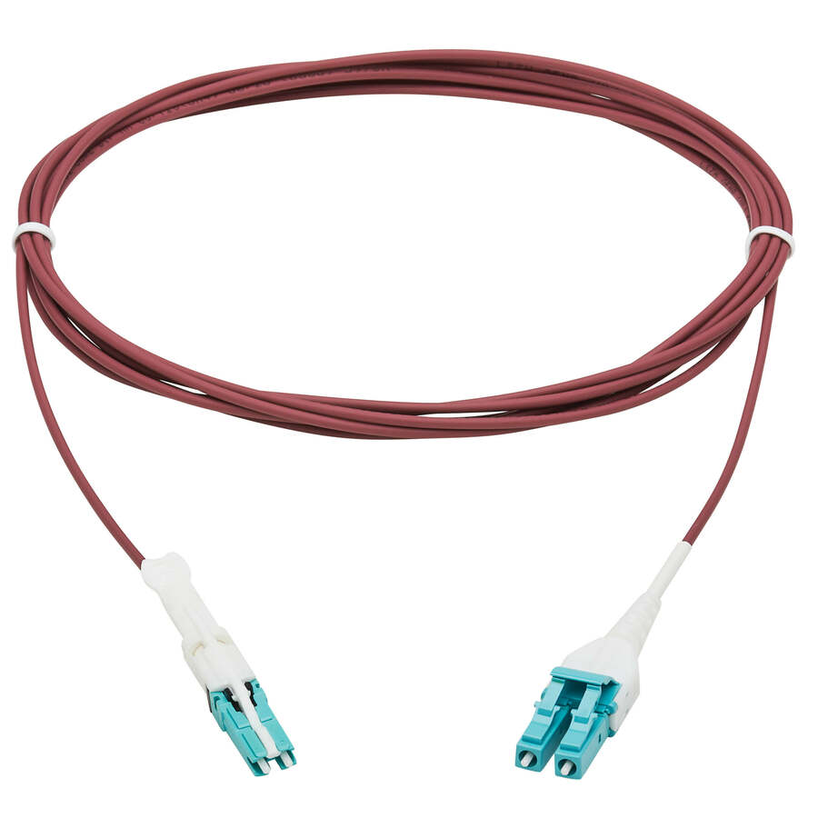 Eaton Tripp Lite Series 400G Duplex Multimode 50/125 OM4 Fiber Optic Cable (CS-PC/LC-PC), Round LSZH Jacket, Magenta, 3 m