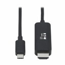 Eaton Tripp Lite Series USB-C to HDMI Adapter Cable (M/M), 4K, 4:4:4, Thunderbolt 3 Compatible, Black, 3 ft. (0.9 m)