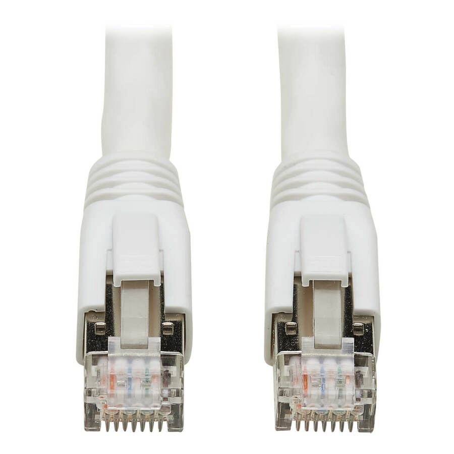 Tripp Lite by Eaton Cat8 25G/40G-Certified Snagless Shielded S/FTP Ethernet Cable (RJ45 M/M) PoE White 60 ft. (18.29 m)