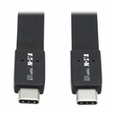Eaton Tripp Lite Series USB-C Flat Cable (M/M) - USB 3.2 Gen 2 (10 Gbps), Thunderbolt 3 Compatible, 3 ft. (0.91 m)