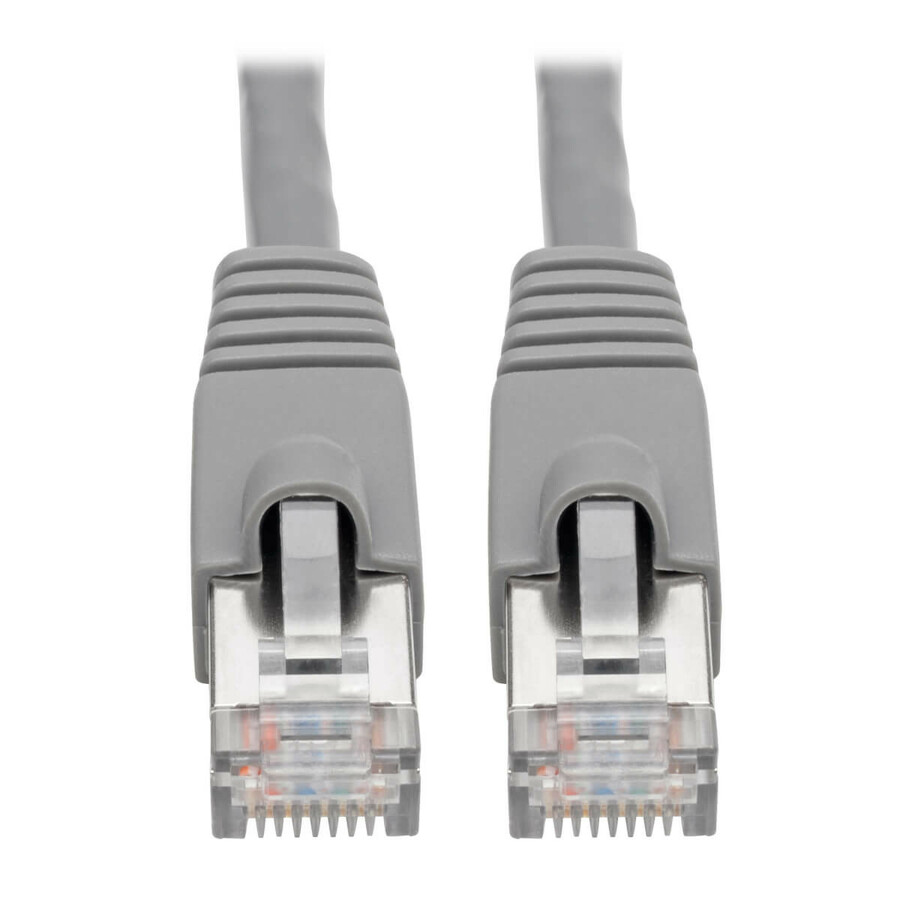 Eaton Tripp Lite Series Cat6a 10G Snagless Shielded STP Ethernet Cable (RJ45 M/M), PoE, Gray, 25 ft. (7.62 m)