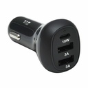 Tripp Lite by Eaton 3-Port USB Car Charger 36W Max - USB-C PD 3.0 Up to 18W 2 USB-A QC 3.0 Up to 36W