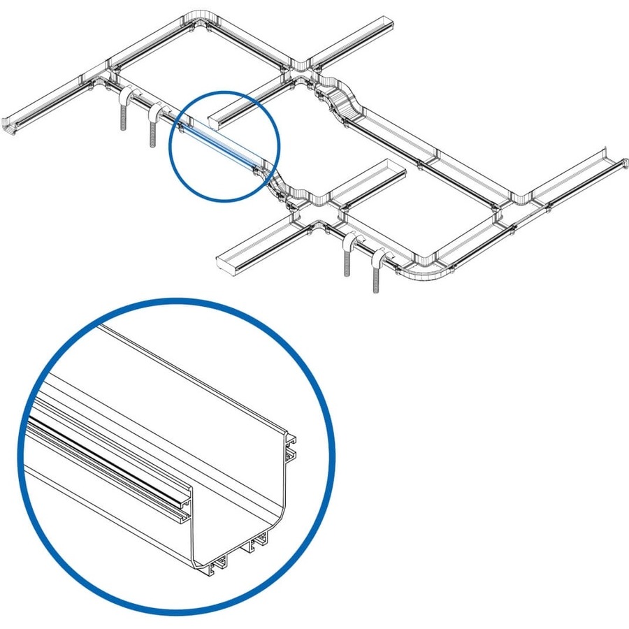 Eaton Tripp Lite Series Toolless Straight Channel Section for Fiber Routing System, 120 x 120 x 1220 mm (5 x 5 x 48 in.)