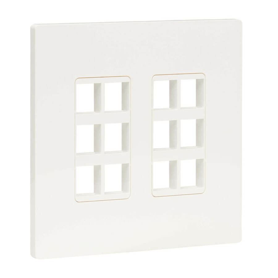 Eaton Tripp Lite Series 12-Port Keystone Double-Gang Faceplate, White, TAA