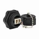 Eaton Tripp Lite Series Rigid Industrial IP68 Duplex Multimode Fiber Coupler (LC/LC) with Dust Cap, 10G Ethernet, TAA