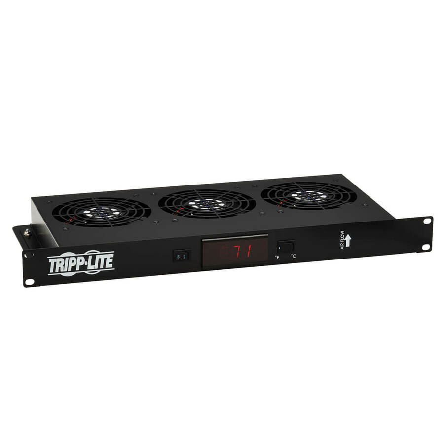 Tripp Lite by Eaton 1U Blanking Panel with Temperature Sensor and High-Performance Fans