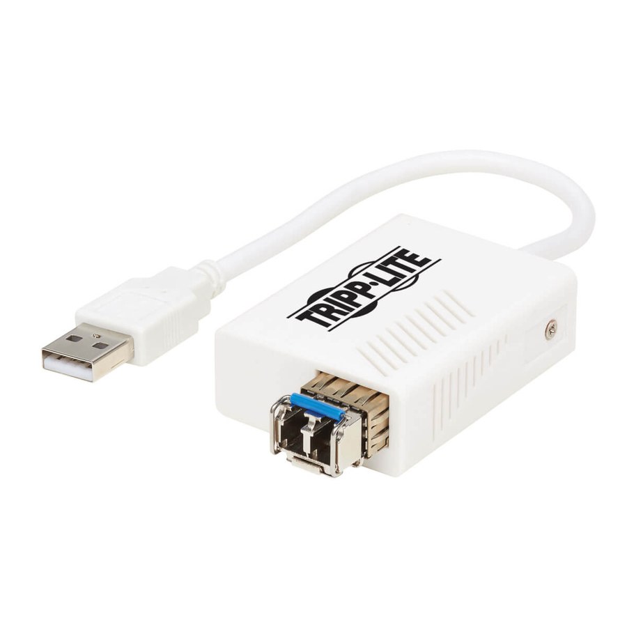 Eaton Tripp Lite Series USB 2.0 Ethernet NIC Adapter - 10/100 Mbps, 100Base-FX, LC, Multimode Fiber, White