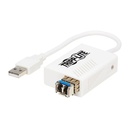Eaton Tripp Lite Series USB 2.0 Ethernet NIC Adapter - 10/100 Mbps, 100Base-FX, LC, Multimode Fiber, White