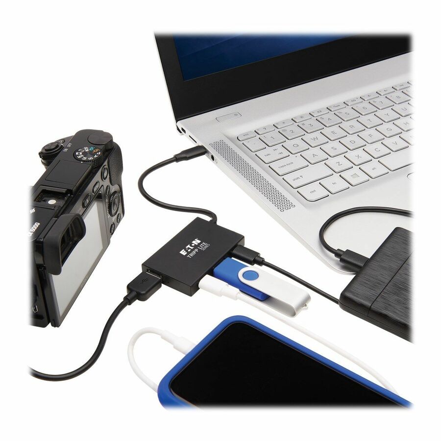 Tripp Lite by Eaton 4-Port USB-C Hub - USB 3.x Gen 2 (10Gbps) 2x USB-A & 2x USB-C Ports Thunderbolt 3 Aluminum Housing