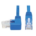 Eaton Tripp Lite Series Left-Angle Cat6 Gigabit Molded UTP Ethernet Cable (RJ45 Left-Angle M to RJ45 M), Blue, 20 ft. (6.09 m)