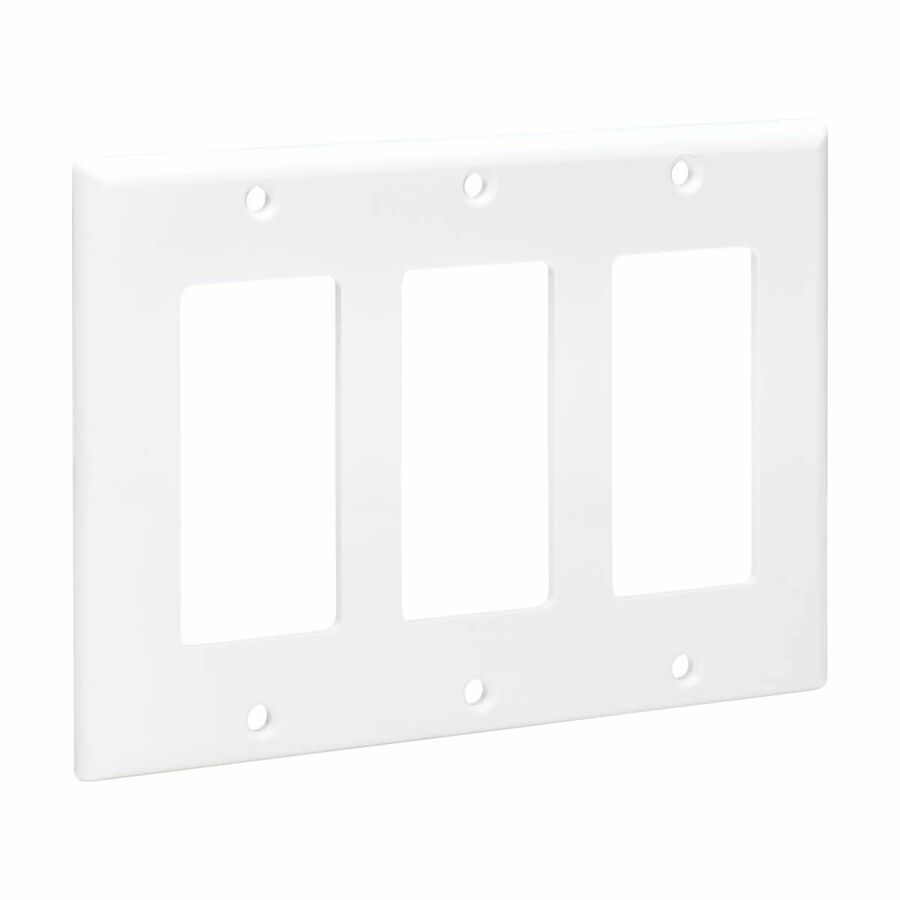 Eaton Tripp Lite Series Triple-Gang Faceplate, Decora Style - Vertical, White, TAA