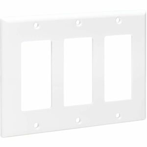 Eaton Tripp Lite Series Triple-Gang Faceplate, Decora Style - Vertical, White, TAA