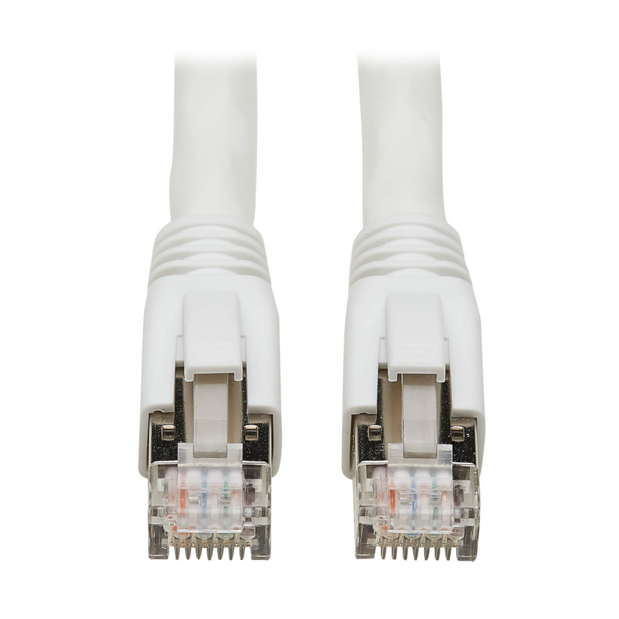 Eaton Tripp Lite Series Cat8 25G/40G Certified Snagless Shielded S/FTP Ethernet Cable (RJ45 M/M), PoE, White, 25 ft. (7.62 m), TAA