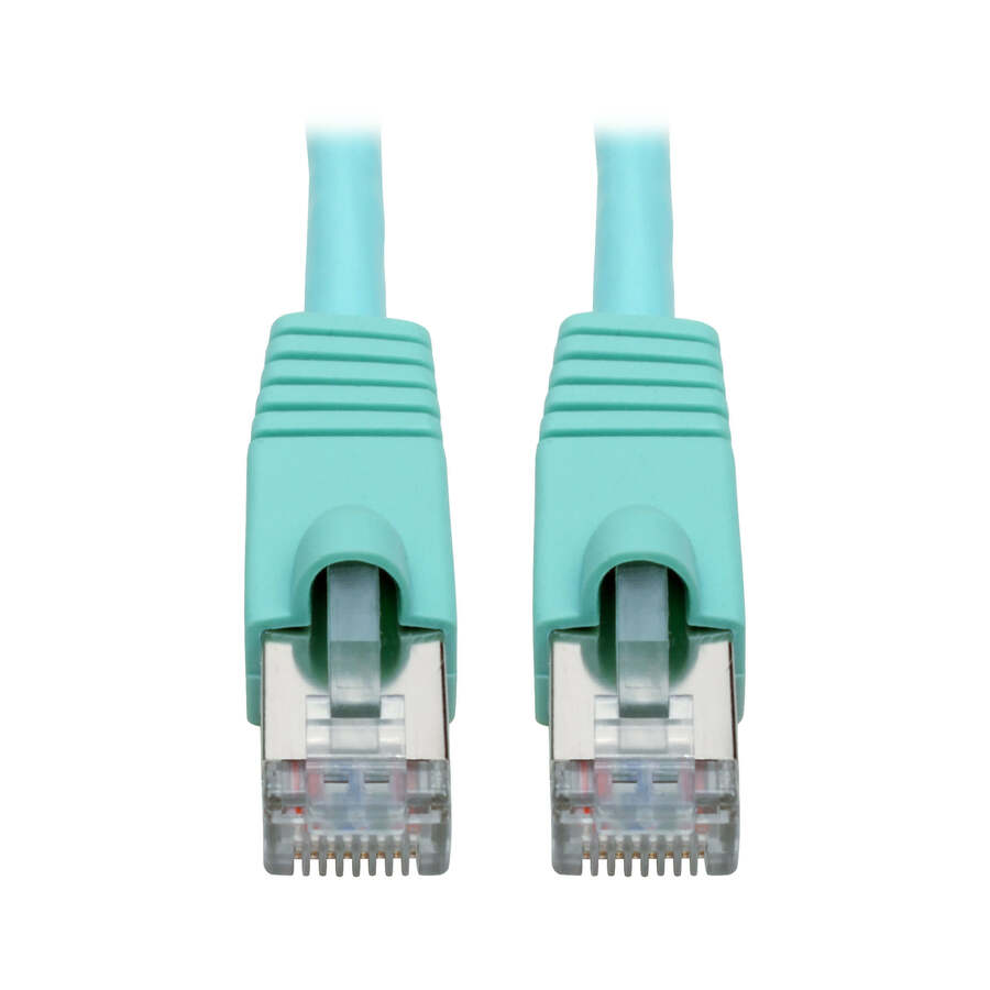 Eaton Tripp Lite Series Cat6a 10G Snagless Shielded STP Ethernet Cable (RJ45 M/M), PoE, Aqua, 7 ft. (2.13 m)