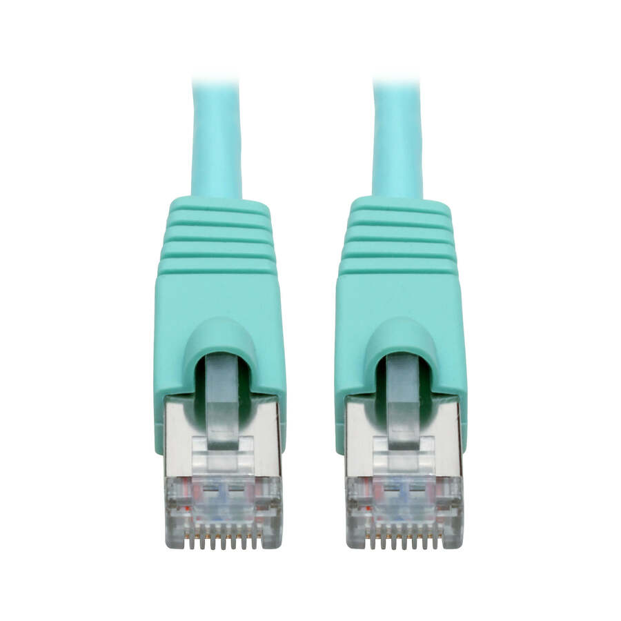 Eaton Tripp Lite Series Cat6a 10G Snagless Shielded STP Ethernet Cable (RJ45 M/M), PoE, Aqua, 25 ft. (7.62 m)