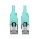Eaton Tripp Lite Series Cat6a 10G Snagless Shielded STP Ethernet Cable (RJ45 M/M), PoE, Aqua, 25 ft. (7.62 m)