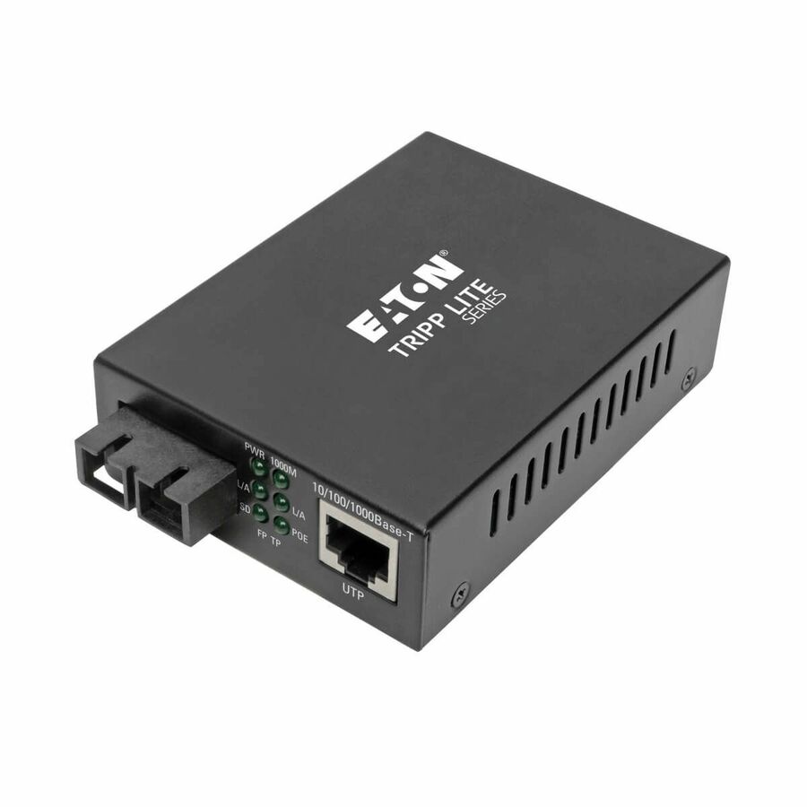 Eaton Tripp Lite Series Gigabit Multimode Fiber to Ethernet Media Converter, POE+ - 10/100/1000 SC, 1310 nm, 2 km (1.2 mi.)
