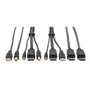 Tripp Lite by Eaton DisplayPort KVM Cable Kit - DP USB 3.5 mm Audio (3xM/3xM) + USB (M/M) + DP (M/M) 4K 10 ft. (3.05 m) Black