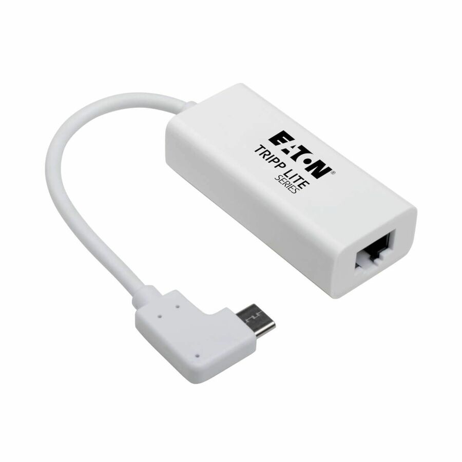 Eaton Tripp Lite Series USB-C to Gigabit Network Adapter with Right Angle USB-C, Thunderbolt 3 Compatibility - White