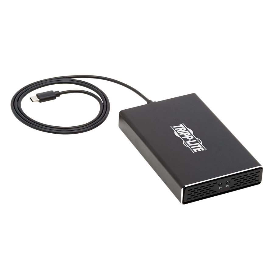 Eaton Tripp Lite Series USB-C to Dual M.2 SATA SSD/HDD Enclosure Adapter - USB 3.1 Gen 2 (10 Gbps), Thunderbolt 3, UASP, RAID