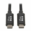 Eaton Tripp Lite Series Thunderbolt 3 Passive Cable (M/M) - 40 Gbps, 5A 100W Power Delivery, 4K/60 Hz, 0.5 m (1.6 ft.), Black